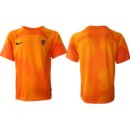 Camisa de time de futebol Holanda Goleiro Replicas 2º Equipamento Mundo 2022 Manga Curta